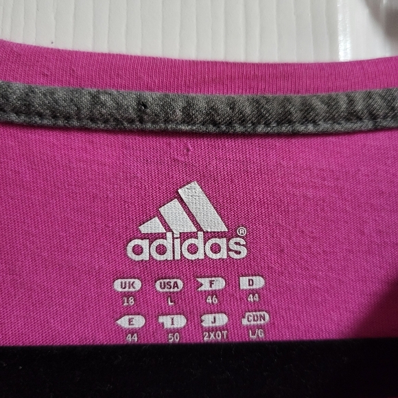 Adidas Womens Climalite Fuchsia Tee Size L - Picture 2 of 5